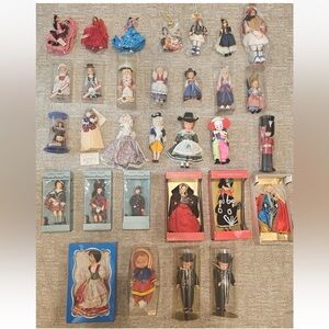 Lot of 31 Vintage 1950's / 60's / 70's / 90's Ethnic Dolls & Figures-Some w/Box